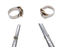 Load image into Gallery viewer, HERMES エルメス リング 指輪 ドゥザノー リング コンビリング 筆記体 サイズ9号 シルバー925 美品 中古4b003562