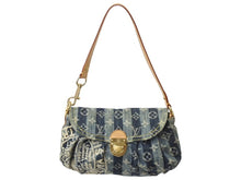 画像をギャラリービューアに読み込む, LOUIS VUITTON ルイヴィトン ミニプリーティ レイエ ショルダーバッグ M95333 モノグラムデニム ブルー 美品 中古 4b003566
