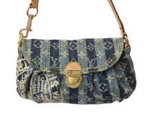 画像をギャラリービューアに読み込む, LOUIS VUITTON ルイヴィトン ミニプリーティ レイエ ショルダーバッグ M95333 モノグラムデニム ブルー 美品 中古 4b003566