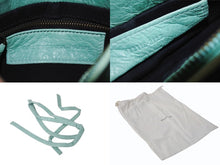 画像をギャラリービューアに読み込む, BALENCIAGA バレンシアガ サック クラシック ミニ 2WAY ミニバッグ ターコイズブルー アンティークゴールド金具 美品 中古 4b003568