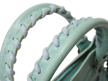 画像をギャラリービューアに読み込む, BALENCIAGA バレンシアガ サック クラシック ミニ 2WAY ミニバッグ ターコイズブルー アンティークゴールド金具 美品 中古 4b003568