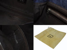 画像をギャラリービューアに読み込む, 新品未使用 FENDI フェンディ マンマバケット ワンショルダーバッグ 26424 デニム レザー インディゴブルー シルバー金具 中古 4b003569