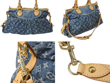 Load image into Gallery viewer, LOUIS VUITTON ルイヴィトン ネオカヴィMM ハンドバッグ M95349 2WAY モノグラム デニム ゴールド金具 美品 中古 4b003571