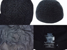 画像をギャラリービューアに読み込む, 極美品 CHANEL シャネル ツイード キャップ ハット 帽子 AA8562 サイズM ココマーク ブラック 刺繍 中古 4b003573