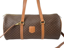 画像をギャラリービューアに読み込む, CELINE セリーヌ マカダム 2WAYバッグ ショルダーバッグ ボストンバッグ ハンドバッグ PVC レザー ブラウン ゴールド 美品 中古 4b003576