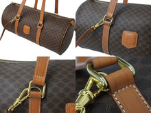 画像をギャラリービューアに読み込む, CELINE セリーヌ マカダム 2WAYバッグ ショルダーバッグ ボストンバッグ ハンドバッグ PVC レザー ブラウン ゴールド 美品 中古 4b003576