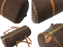 画像をギャラリービューアに読み込む, CELINE セリーヌ マカダム 2WAYバッグ ショルダーバッグ ボストンバッグ ハンドバッグ PVC レザー ブラウン ゴールド 美品 中古 4b003576