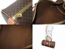 画像をギャラリービューアに読み込む, CELINE セリーヌ マカダム 2WAYバッグ ショルダーバッグ ボストンバッグ ハンドバッグ PVC レザー ブラウン ゴールド 美品 中古 4b003576