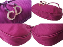 Load image into Gallery viewer, 極美品 ChristianDior クリスチャンディオール トロッター ハンドバッグ レザー ジャガード パープル ピンク シルバー金具 中古 4b003579