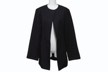 画像をギャラリービューアに読み込む, 極美品 JIL SANDER ジルサンダー 21AW ウール ノーカラー ジャケット JSPS190015 ブラック サイズ34 中古 4b003581