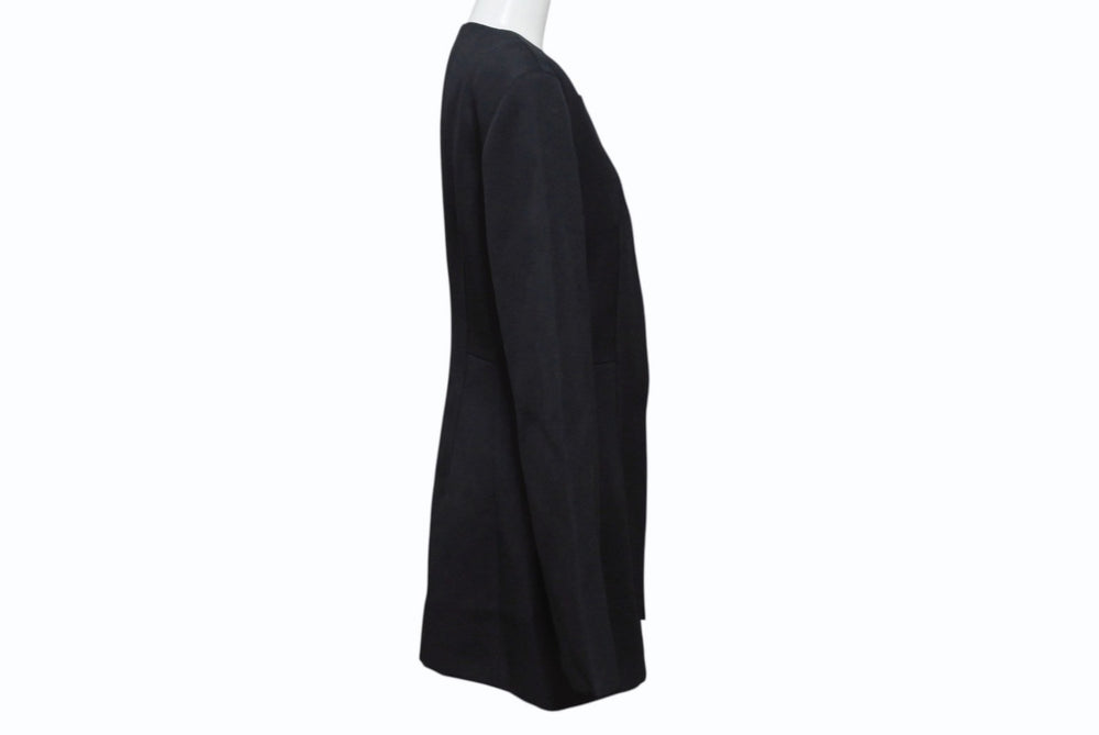 極美品 JIL SANDER ジルサンダー 21AW ウール ノーカラー ジャケット JSPS190015 ブラック サイズ34 中古 4b003581