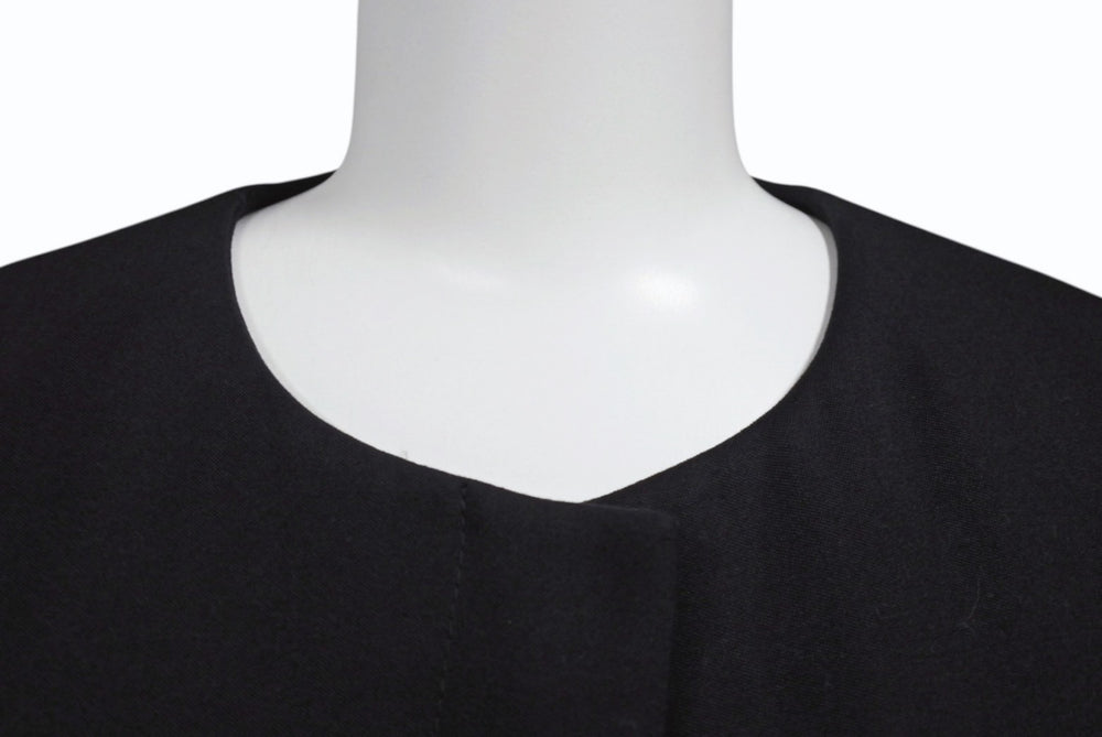 極美品 JIL SANDER ジルサンダー 21AW ウール ノーカラー ジャケット JSPS190015 ブラック サイズ34 中古 4b003581