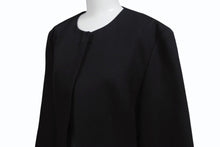 画像をギャラリービューアに読み込む, 極美品 JIL SANDER ジルサンダー 21AW ウール ノーカラー ジャケット JSPS190015 ブラック サイズ34 中古 4b003581