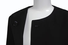 画像をギャラリービューアに読み込む, 極美品 JIL SANDER ジルサンダー 21AW ウール ノーカラー ジャケット JSPS190015 ブラック サイズ34 中古 4b003581