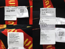 Load image into Gallery viewer, 極美品 MIUMIU ミュウミュウ カーディガン MMF407 サイズ38 ボーダーロゴ ニット ブラック イエロー レッド 20AW 中古 4b003582