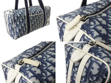 Load image into Gallery viewer, CHRISTIAN DIOR クリスチャンディオール トロッター柄 ミニボストンバッグ ハンドバッグ ナンバー2 MU0901 ネイビー 美品 中古 4b003586
