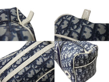 Load image into Gallery viewer, CHRISTIAN DIOR クリスチャンディオール トロッター柄 ミニボストンバッグ ハンドバッグ ナンバー2 MU0901 ネイビー 美品 中古 4b003586