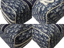 Load image into Gallery viewer, CHRISTIAN DIOR クリスチャンディオール トロッター柄 ミニボストンバッグ ハンドバッグ ナンバー2 MU0901 ネイビー 美品 中古 4b003586