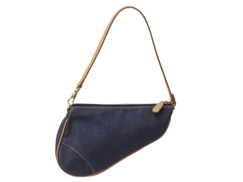 Very Good Condition Christian Dior Saddle Pouch Accessory Pouch PZ 0701 Denim Galliano Period Used 4b003590