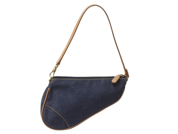 Very Good Condition Christian Dior Saddle Pouch Accessory Pouch PZ 0701 Denim Galliano Period Used 4b003590