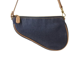 Very Good Condition Christian Dior Saddle Pouch Accessory Pouch PZ 0701 Denim Galliano Period Used 4b003590