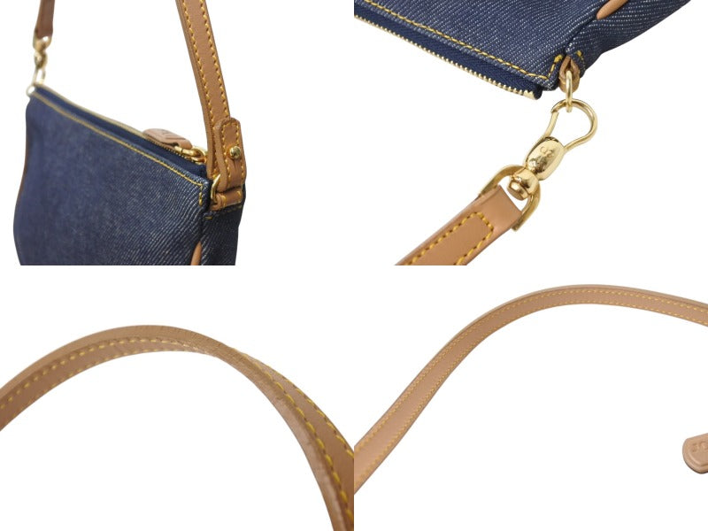 極美品 Christian Dior クリスチャンディオール サドルポーチ アクセサリーポーチ PZ 0701 デニム ガリアーノ期 中古 4b003590