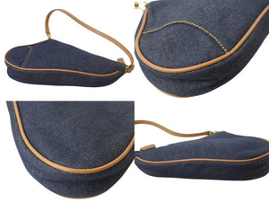 Very Good Condition Christian Dior Saddle Pouch Accessory Pouch PZ 0701 Denim Galliano Period Used 4b003590