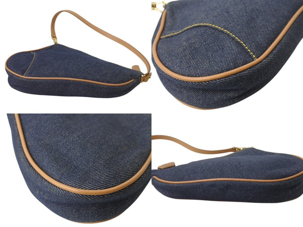 Very Good Condition Christian Dior Saddle Pouch Accessory Pouch PZ 0701 Denim Galliano Period Used 4b003590