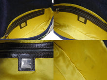 画像をギャラリービューアに読み込む, FENDI フェンディ フラワー デニム マンマバケット エンブロイダリー ワンショルダーバッグ 26424 刺繍 ネイビー シルバー金具 美品 中古 4b003591