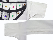 画像をギャラリービューアに読み込む, SATOSHI NAKAMOTO サトシナカモト 半袖Tシャツ サイズXL フェイスプリント ラインストーン ホワイト ブラック 良品 中古 4b003606