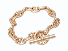 Load image into Gallery viewer, 新品同様 HERMES エルメス シェーヌダンクルPM ブレスレット フランス製 19コマ イエローゴールド 18k 58,5g 中古 4b003608
