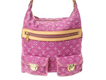 Load image into Gallery viewer, 極美品 LOUIS VUITTON ルイヴィトン バギーGM ショルダーバッグ 2WAY M95210 モノグラム デニム ピンク ゴールド金具 中古 4b003609