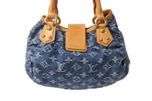 Load image into Gallery viewer, LOUIS VUITTON ルイヴィトン プリーティ ハンドバッグ M95020 モノグラム デニム レザー ブルー ゴールド金具 美品 中古 4b003613