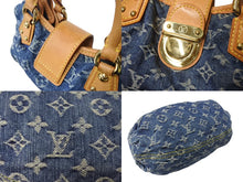 Load image into Gallery viewer, LOUIS VUITTON ルイヴィトン プリーティ ハンドバッグ M95020 モノグラム デニム レザー ブルー ゴールド金具 美品 中古 4b003613