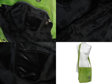 Load image into Gallery viewer, CHROME HEARTS クロムハーツ ラージ フィリグリークロス メールバッグ ショルダーバッグ スウェード シルバー925 グリーン 美品 中古 4b003631