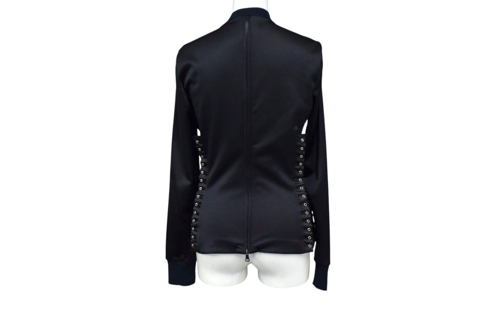 DOLCE&GABBANA Dolce &amp; Gabbana RADIO Zip-Up Track Jacket, Black Nylon Polyester, Size 40, Excellent Condition, Used, 4b003639