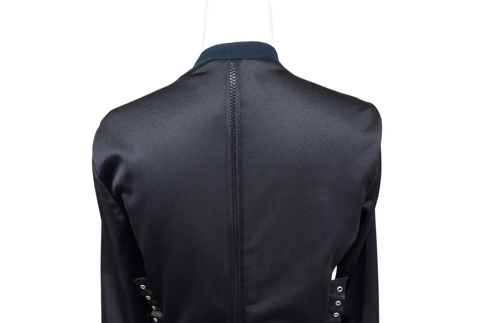 DOLCE&GABBANA Dolce &amp; Gabbana RADIO Zip-Up Track Jacket, Black Nylon Polyester, Size 40, Excellent Condition, Used, 4b003639