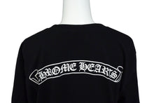 画像をギャラリービューアに読み込む, CHROME HEARTS クロムハーツ 半袖Ｔシャツ スクロールラベル コットン ブラック ホワイト アメリカ製 サイズM 良品 中古 4b003643