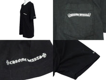 画像をギャラリービューアに読み込む, CHROME HEARTS クロムハーツ 半袖Ｔシャツ スクロールラベル コットン ブラック ホワイト アメリカ製 サイズM 良品 中古 4b003643