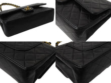 Load image into Gallery viewer, 極美品 CHANEL シャネル マトラッセ25 Wフラップ Wチェーンショルダーバッグ 3番台 ラムスキン ココマーク ブラック ゴールド金具 中古 4b003655