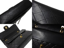 Load image into Gallery viewer, 極美品 CHANEL シャネル マトラッセ25 Wフラップ Wチェーンショルダーバッグ 3番台 ラムスキン ココマーク ブラック ゴールド金具 中古 4b003655
