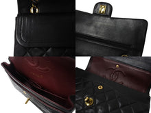 Load image into Gallery viewer, 極美品 CHANEL シャネル マトラッセ25 Wフラップ Wチェーンショルダーバッグ 3番台 ラムスキン ココマーク ブラック ゴールド金具 中古 4b003655