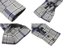 画像をギャラリービューアに読み込む, CHROME HEARTS クロムハーツ CHクロスパッチ 長袖シャツ サイズM 2パッチ フレアニー クロスボールボタン チェック柄 美品 中古 4b003663