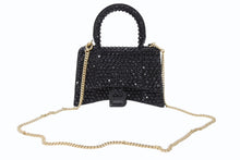 画像をギャラリービューアに読み込む, BALENCIAGA バレンシアガ Hourglass XS アワーグラス ハンドバッグ パリクチュールストア限定品 スワロフスキー ブラック 美品 中古 4b003667