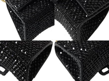 画像をギャラリービューアに読み込む, BALENCIAGA バレンシアガ Hourglass XS アワーグラス ハンドバッグ パリクチュールストア限定品 スワロフスキー ブラック 美品 中古 4b003667