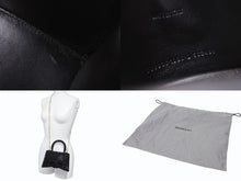 画像をギャラリービューアに読み込む, BALENCIAGA バレンシアガ Hourglass XS アワーグラス ハンドバッグ パリクチュールストア限定品 スワロフスキー ブラック 美品 中古 4b003667
