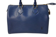 Load image into Gallery viewer, LOUIS VUITTON ルイヴィトン エピレザー スピーディ25 M43015 ハンドバッグ ミニボストン トレドブルー ゴールド金具 美品 中古 4b003671