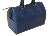 Load image into Gallery viewer, LOUIS VUITTON ルイヴィトン エピレザー スピーディ25 M43015 ハンドバッグ ミニボストン トレドブルー ゴールド金具 美品 中古 4b003671