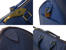 Load image into Gallery viewer, LOUIS VUITTON ルイヴィトン エピレザー スピーディ25 M43015 ハンドバッグ ミニボストン トレドブルー ゴールド金具 美品 中古 4b003671