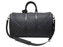画像をギャラリービューアに読み込む, 極美品 LOUISVUITTON ルイヴィトン キーポルバンドリエール45 ボストンバッグ N41418 ダミエグラフィット ブラック 中古 4b003672